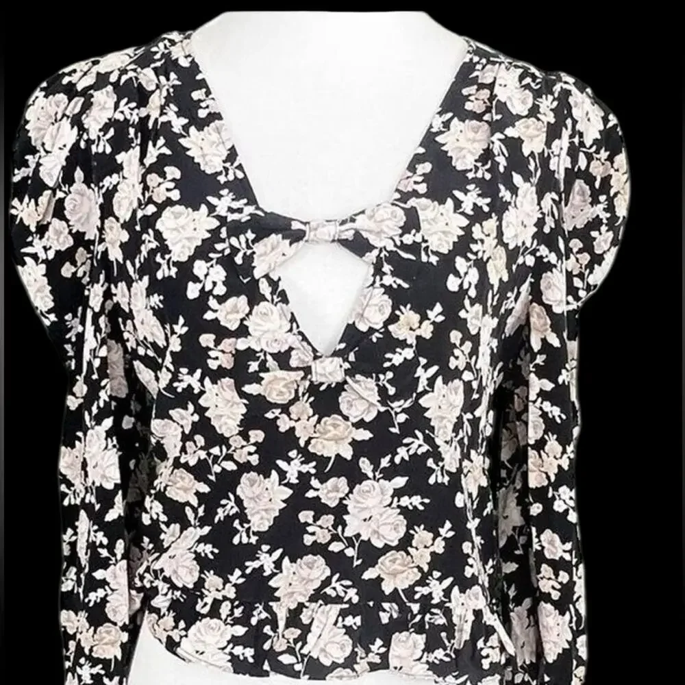 NWT LoveShackFancy Louis Silk Blouse in Almond Cookie - Sz 4